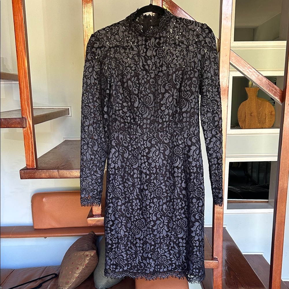 Betsey Johnson Black Lace Long Sleeve Dress